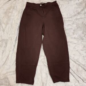 Everlane Utility Barrel Pants, Brown, Size 6